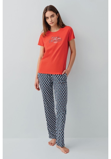 Pierre Cardin Kadın Kırmızı Pijama Takım Pc9157-s-v1 Kırmızı