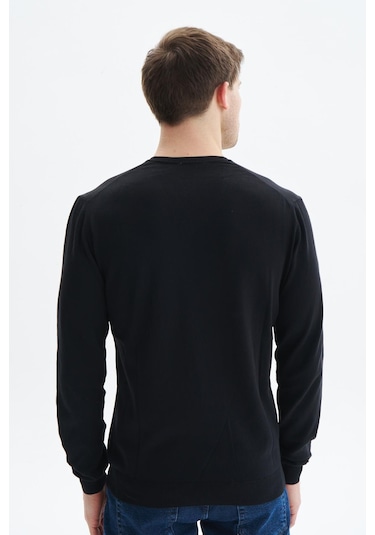 Arma Erkek Slim Fit Basic V Yaka Triko Kazak K9kro0852 Siyah