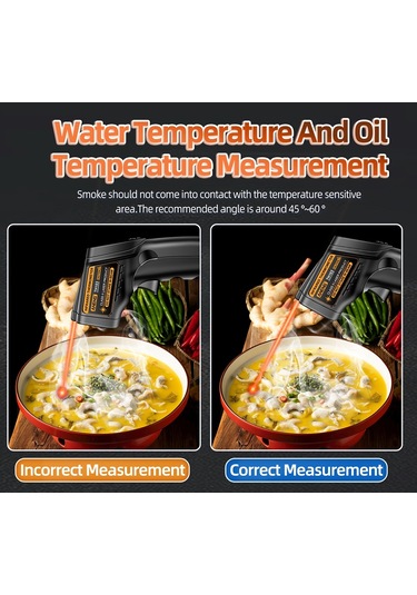 Aneng Th103 Dijital Kızılötesi Termometre Sıcaklık Tabancası -20 - 380 Derece Santigrat El Temassız Ters Ekran Endüstriyel Alet - Turuncu