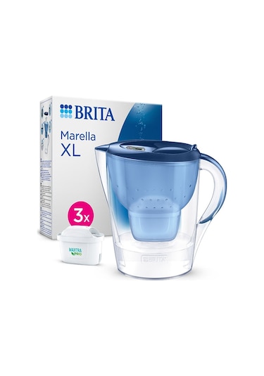 BRITA Marella XL 3x Maxtra Pro All-In-1 Filtreli Su Arıtma Sürahisi - Mavi 3,5 lt