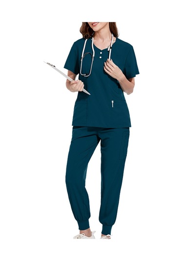 Dolıty Kadın Fırçalama Üniforma Seti Hemşire İş L-mavi