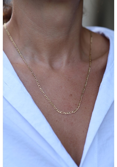 14 Ayar Altın Figaro Zincir Znc23437 Sarı Altın