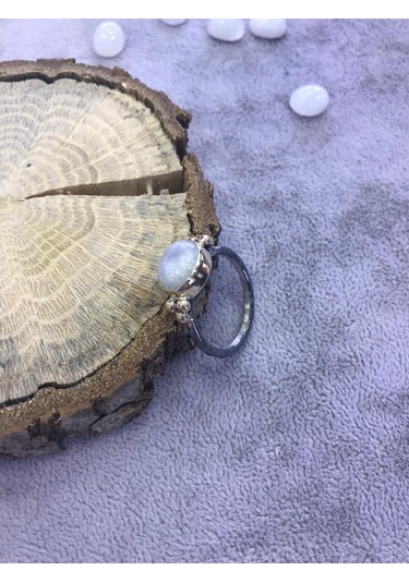 Ay Taşı Gümüş Yüzük Doğal Taş 925 Ayar - 200920629