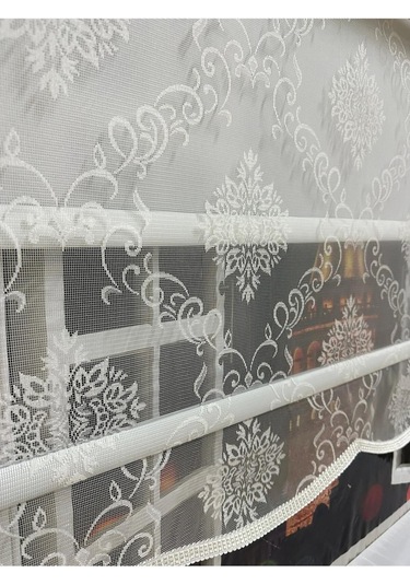 Çift Mekanizmalı Tül Ve Stor Perde - Model 4 Beyaz