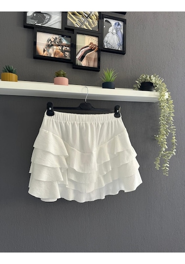 Hırsch Beyaz Kadın Mykonos Yazlık Basic Etek BEYAZ