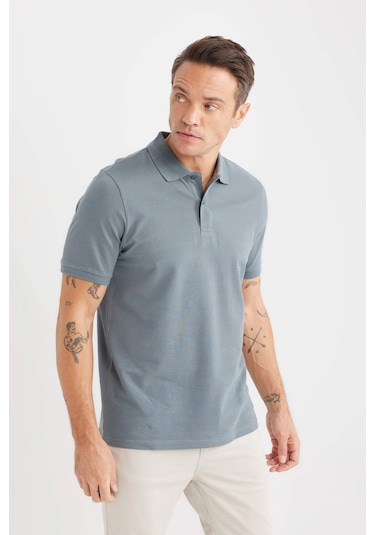DeFacto %100 Pamuk Regular Fit Polo Yaka Kısa Kollu Basic Düz Pike Kumaş Tişört C1293AX25SPGR314 DeFacto %100 Pamuk Regular Fit Polo Yaka Kısa Kollu Basic Düz Pike Kumaş Tişört C1293AX25SPGR314
