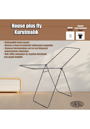 Doğrular Fly Çamaşır Kurutmalığı Siyah