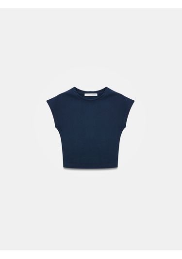 Dilvin 30528 Modal Pamuklu T-shirt-lacivert Lacivert