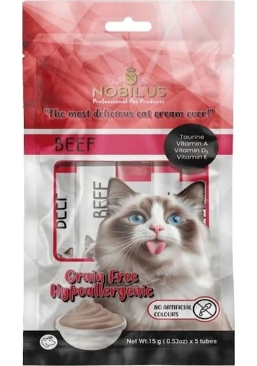Nobılus Dana Etli Kedi Krema Ödülü 5x15g
