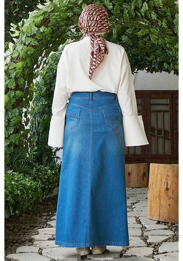Neways 2058-denim Etek Mavi Mavi