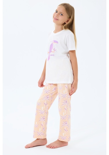 Rolypoly Kız Çocuk Beyaz Pijama Takım 5274-49713 Beyaz