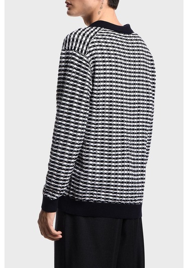 Emporio Armani Erkek Kazak Em003518 Af19833 F0015 Beyaz - Lacivert