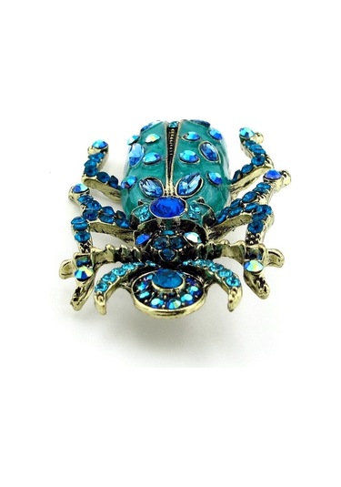 Solfera Büyük Boy Mısır Tesbih Böceği Khepri Zirkon Taşlı Broş Rz180