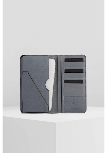 Watchofroyal Elegant Grey Hakiki Deri Telefon Cüzdanı
