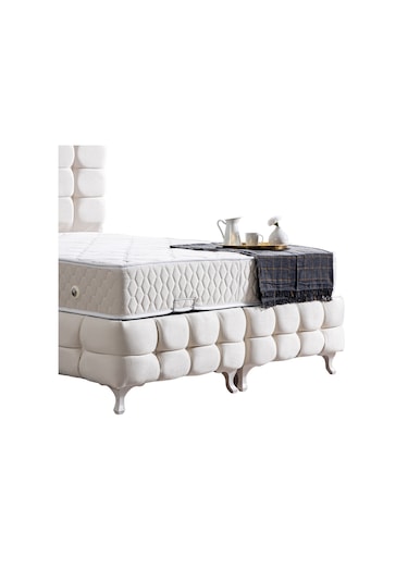 Setaymobilya Baza, Duke Lux Çift Kişilik Krem Baza + Başlık + Deluxe Yatak