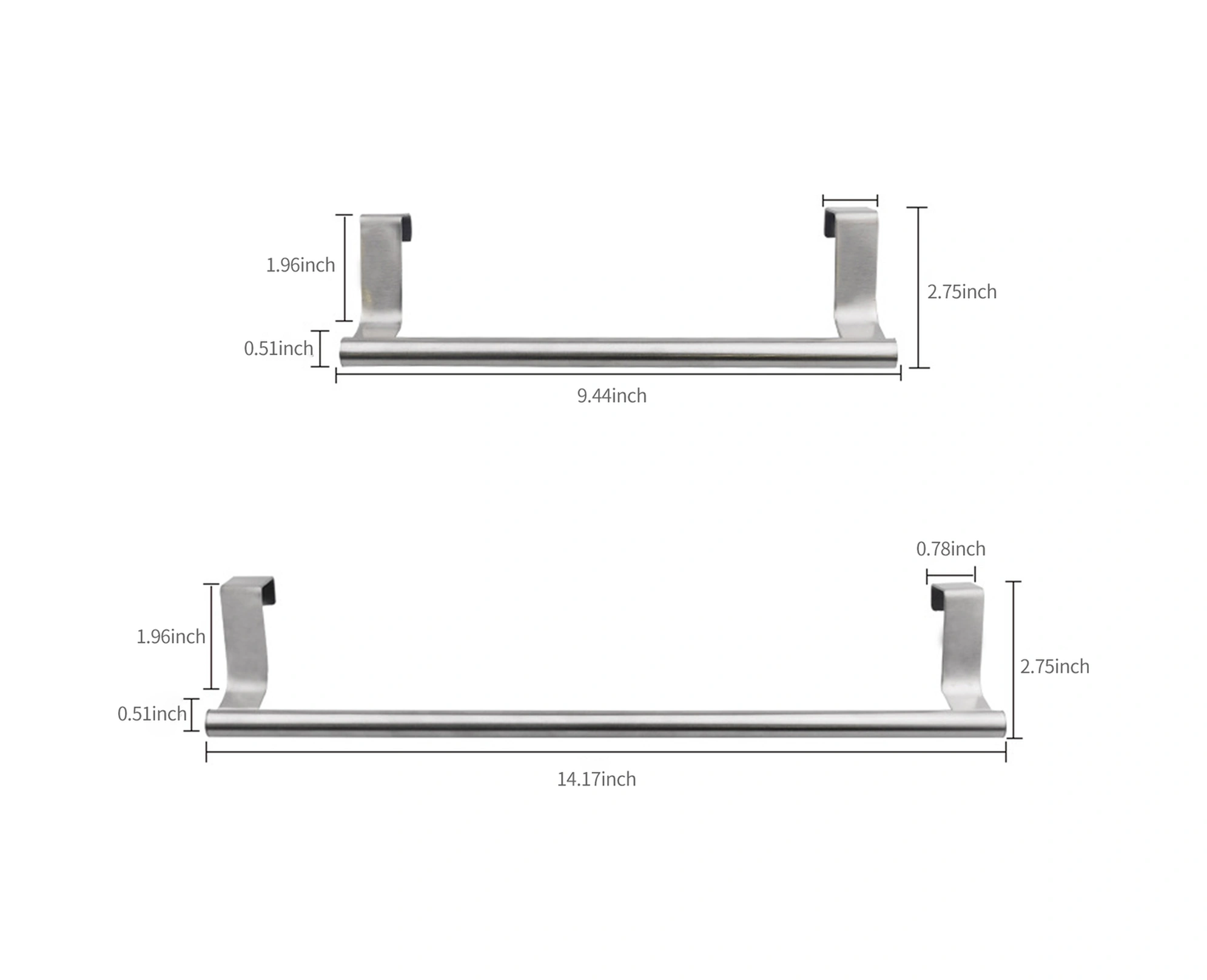 Moveevo 23.5cm Paslanmaz Çelik Dolap Kapısı Askılı Tek Çubuk Havlu Rafı - Uzunluk 23.5cm, 4.5kg Yük Taşıma, Ev/banyo/mutfak Kullanıma Uygun Gümüş Moveevo 23.5cm Paslanmaz Çelik Dolap Kapısı Askılı Tek Çubuk Havlu Rafı - Uzunluk 23.5cm, 4.5kg Yük Taşıma, Ev/banyo/mutfak Kullanıma Uygun Gümüş