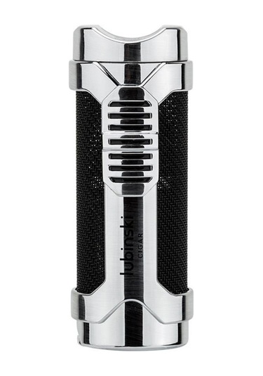 Lubinski Cigar Sehpa Kapaklı Delicili Tek Torch Puro Çakmağı Silver