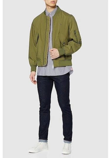 Tommy Hilfiger Erkek Authentıc Bomber Ceket Yeşil