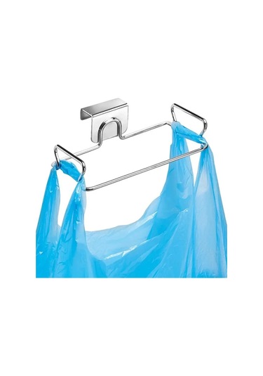 Yuntech01 Stokeleme Rafları: Çelik Paslanmaz Mutfak Çöp Poşeti Tutucu, Kapı Arka Tasarımı İle Kolay Kurulum, Sıfır Düzen Sağlar Gümüş