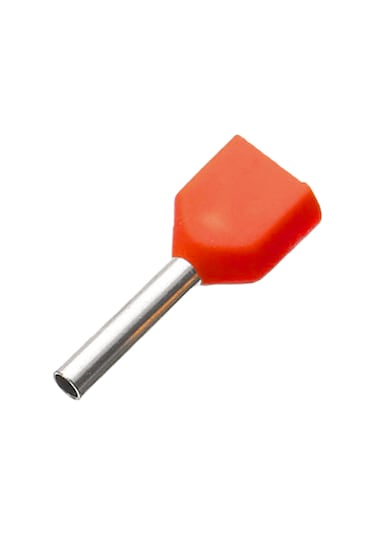 Tbloc Ies 2x1,0/8 Kırmızı Çift Girişli Yüksük İzoleli F Norm 500'lü Paket