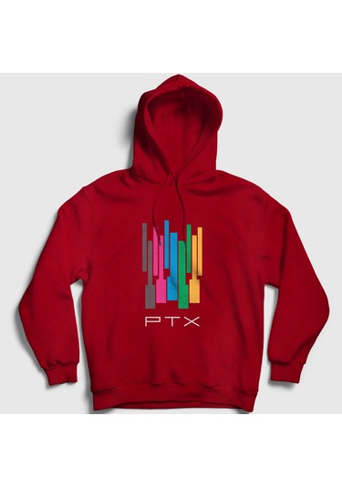Presmono Unisex Colors Pentatonix Kapüşonlu Sweatshirt Kırmızı