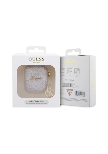 Guess Airpods Uyumlu 1 Ve 2 İçin Askılı Pu Deri Eko Deri Kılıf 166134736 Pembe