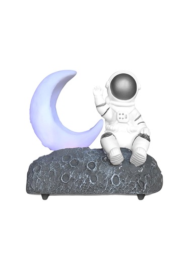 Homyl Ay Işığı Astronot Bluetooth Hoparlör Gümüş-grisi