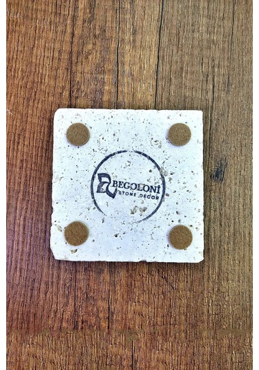 Doğal Taş Bardak Altlığı - Mozaik Desenler Baskılı 10x10cm Stone Coasters Çok Renkli