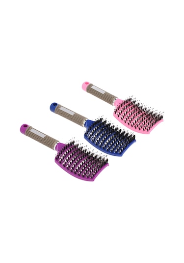 Yifomall Doğal Domuz Kılı Fırçası - Saç Masajı Ve Dolaşmayı Açan Rahat Tutuşlu Kadınlar İçin Saç Fırçası