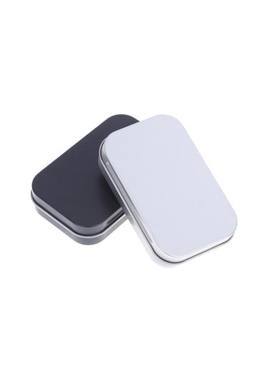 Hayatta Kalma Kiti Teneke Küçük Boş Metal Teneke Kapaklı Saklama Kutusu Kasa Düzenleyici Para Madeni Para Şeker Anahtar Siyah