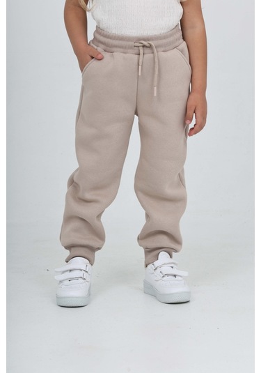 Toontoy Kız Çocuk T Logo Nakışlı Eşofman Alt Bej