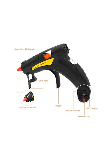 Besthome1 50 Adet Lityum Şarjlı Usb Sıcak Yapıştırıcı Seti - Profesyonel Dıy Ve Tamir İşleri İçin