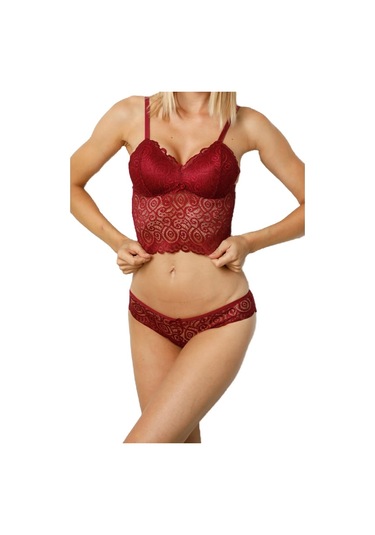 Nipora Kadın Dantelli Uzun Sütyen Takımı Bralet Takımı 80169