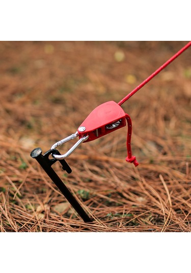 Reedark Alüminyum Nylon Tente Sabitleyici - Hızlı Rope Uzunluğu Ayarlama Kayısı - Parlak 4mm Kordon - Kırmızı Küçük Boy Kırmızı