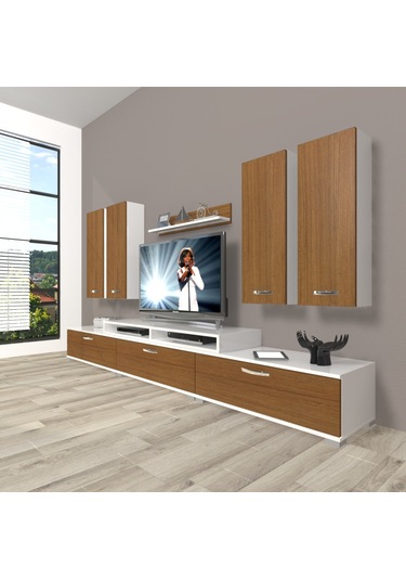 Decoraktiv Ekoflex 8d Slm Tv Ünitesi Tv Sehpası Beyaz - Ceviz
