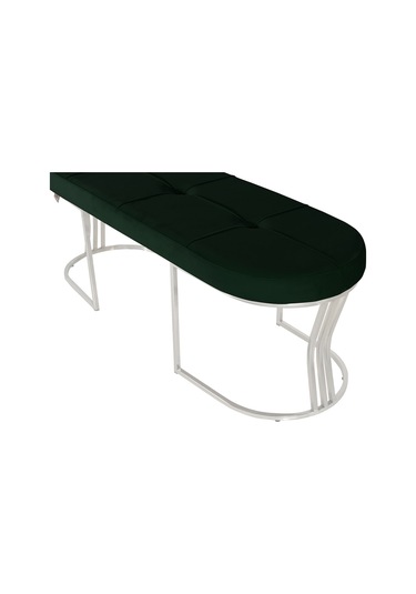 Viego Silver Collection- Yeşil Kapitoneli Chester Model Puf & Bench & Koltuk & Uzun Makyaj Puff & Yatak Ucu