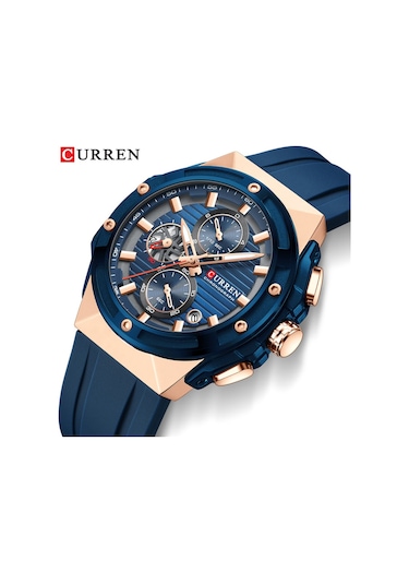 Curren Erkek Saati Açık Hava Eğlence Spor Takvim Kuvars Dairesel Bilek Saati Mavi Diğer