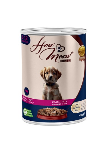 How Meow Biftekli Pate Yavru Köpek Yaş Maması 12 x 400 G
