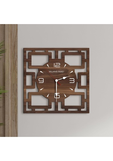 Bk Gift Kişiye Özel İsimli Dekoratif 45cm Ahşap Duvar Saati-3 , Ev Hediyesi , Arkadaşa Hediye , Sevgiliye Hediye Bitmeyen137051 Bk Gift Çok Renkli