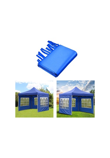 Suntek 1x Gazebos Çadır 3x2m Kamp Açık Gölgelik Mesh Yan Mavi