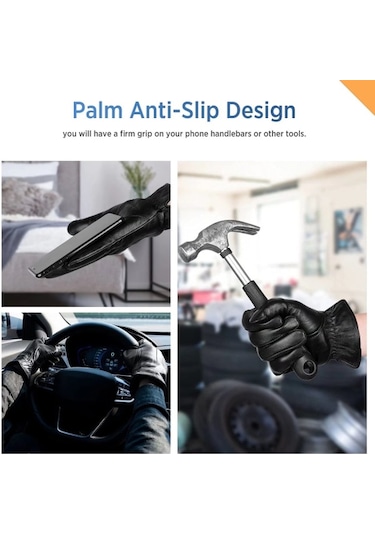 Erkekler İçin Hakiki Koyun Derisi Deri Eldivenler, Sürüş İçin Kaşmir Astarlı Diğer