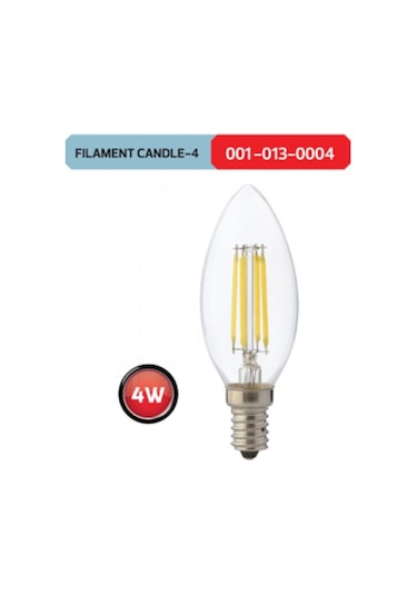 Ecolite 5'li Paket 4w Rustik Led Buji Ampul Gün Işığı sarı Işık