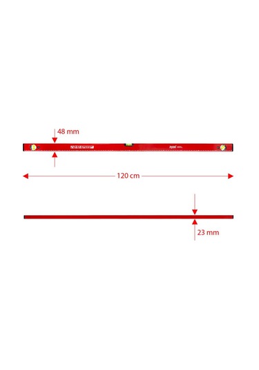 Rox 0352 Mıknatıslı Alüminyum Su Terazisi 120 Cm