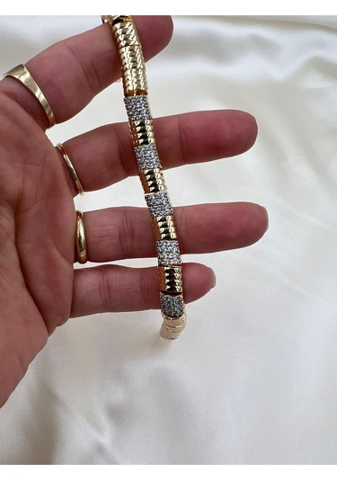 Çelik Zirkon Taşlı Ray Bileklik