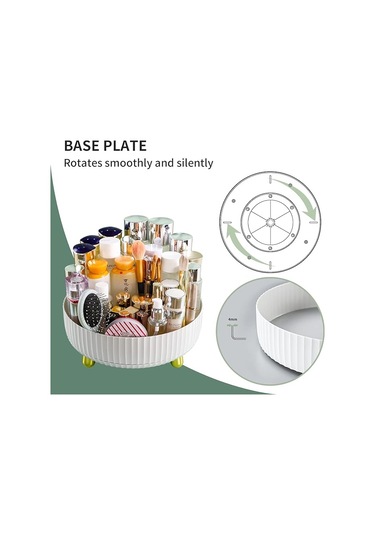 Moveevo Funest Makyaj Düzenleyici Plus, 360 Derece Dönebilen Kozmetik Masa Depolama Vitrin Kutusu Büyük Kapasiteli Yuvarlak