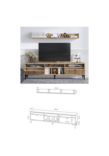 Decormet Drew Tv Ünitesi Safir Meşe -dec-20043 Çok Renkli