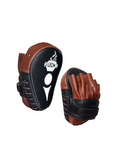 Aksaspor Leon Ultimate Hakiki Deri Boks Ve Kick Boks El Lapası Ellik Kahve