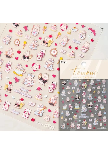 Pembe Saydam Şeftali Jöle Doku 5d Yumuşak Kabartmalı Kabartmalar Kendinden Yapışkanlı Nail Art Etiketler Sevimli Meyve 3d Manikür Çıkartmaları Haki / Tan