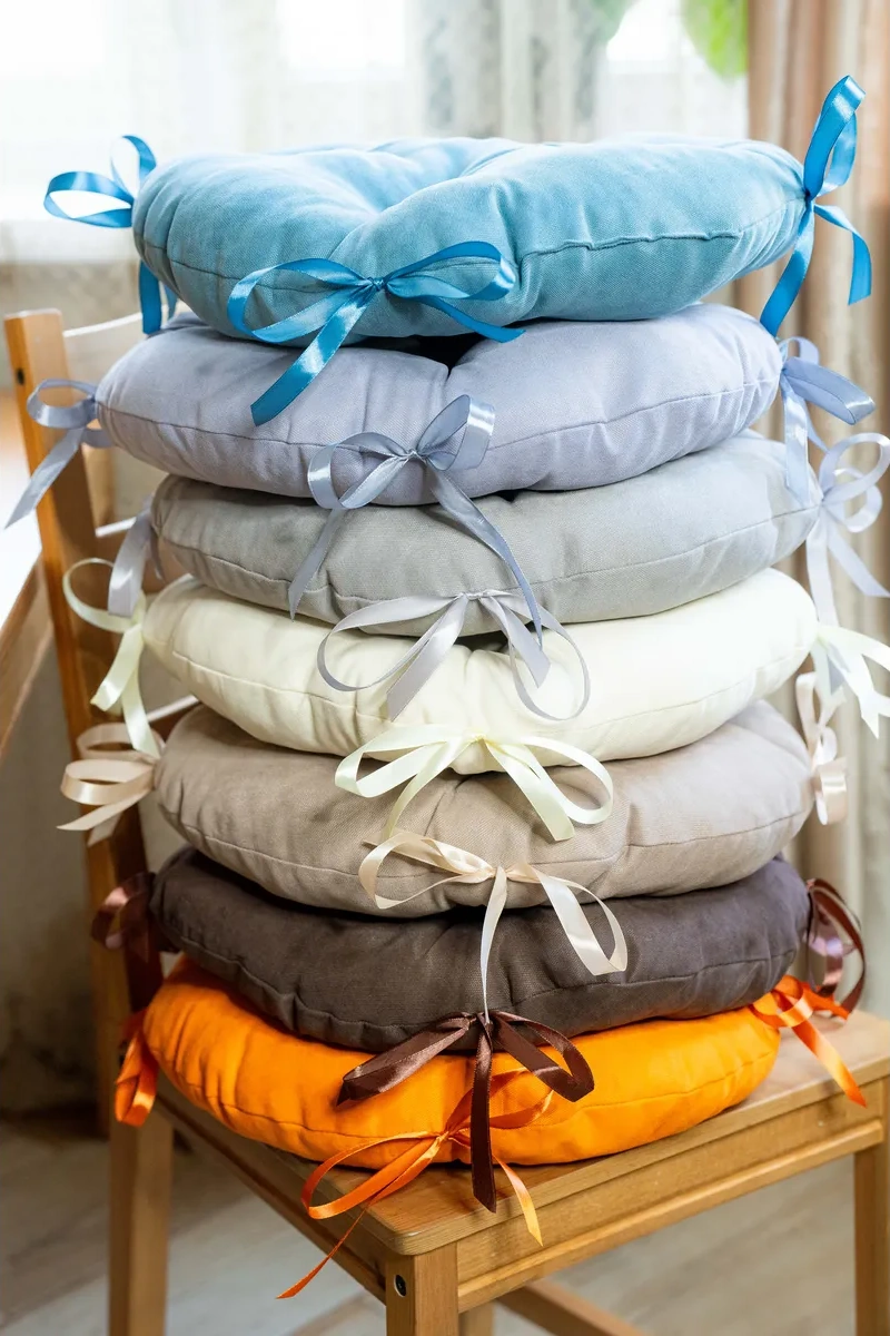 Slavıca 40x40 Cm Yuvarlak Sandalye Yastığı 2'li Set 226093509 Mavi Kadife