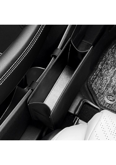 Siyah Araba Çöp Kutusu, Deri Araç Çöp Kutusu, Araba Çöp Kutusu Çöp Düzenleyici Tutucu, Katlanabilir Asılı Mini Araba Saklama Çantası Araba, Suv İçin